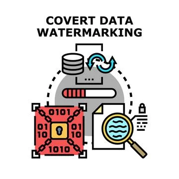 Covert data watermarking protecting digital information security Stockillustratie