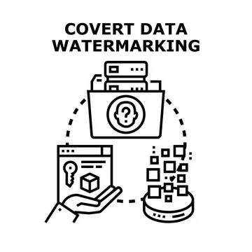 Covert data watermarking protecting digital information security Stock Illustration