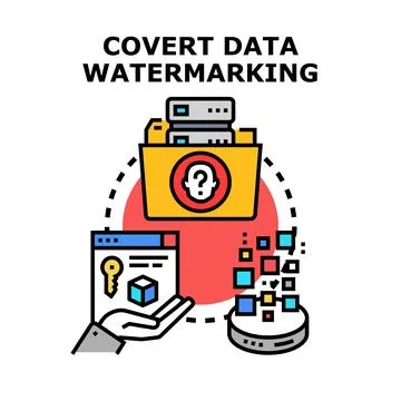 Covert data watermarking protecting digital information security Stock Illustration