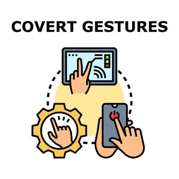 Covert gestures concept representing control and privacy on devices Stock Illustration