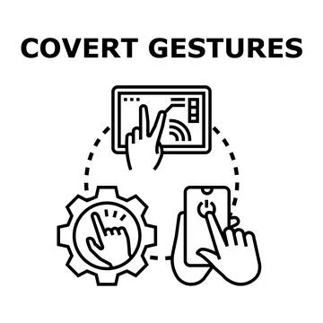 Covert gestures concept representing control and privacy on devices Stock Illustration