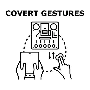 Covert gestures controlling smart device icon concept Stock Illustration