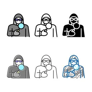 Covert operations color icon vector multipack Stock Illustration