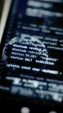 Covert payload code beneath wireframe globe Фото