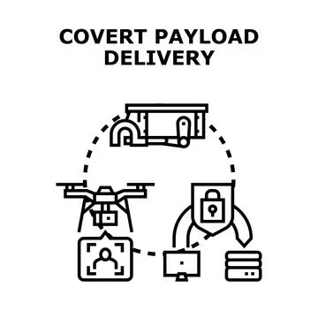 Covert payload delivery process representing data security 스톡 일러스트