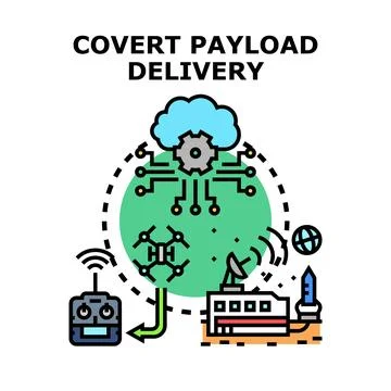 Covert payload delivery system controlling drone technology Stock Illustration