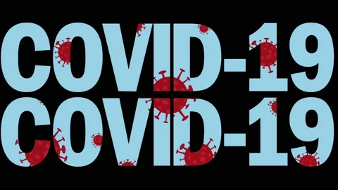 COVID-19 2D Text With Coronavirus Animation In The Background Stock-Footage 142363541