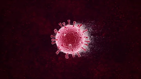 COVID 19 3D Cell Red Background Loop 4K 動画素材 151329580