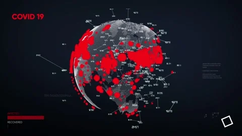 Covid-19. 3D map. Plexus global. Stock Footage 163614124