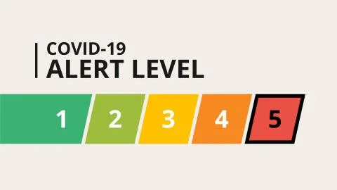 COVID-19 Alert Level 5 Stock-Illustration