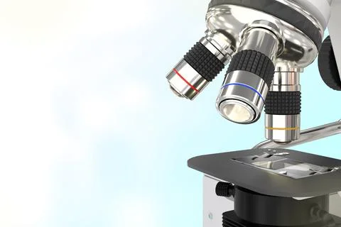 Covid-19 analysis concept, laboratory microscope on bokeh background Illustrazione stock