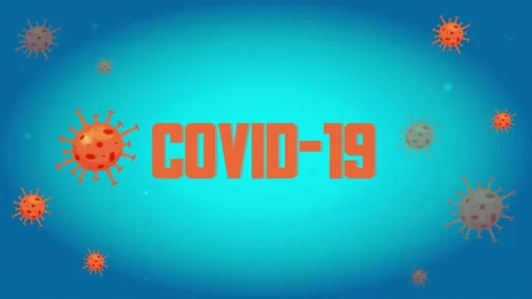 Covid 19 animated background with moving viruses. Stock Footage 203903469