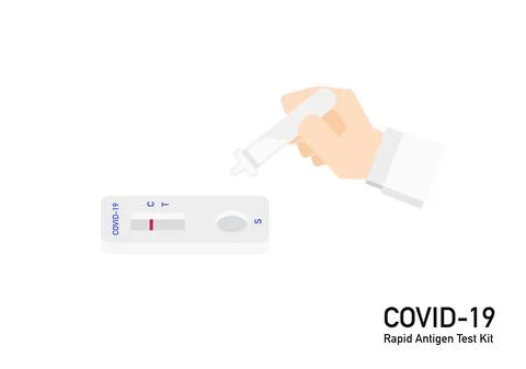 Covid 19 antigen test kit positive resulted in hand vector ep11 Stock Illustration