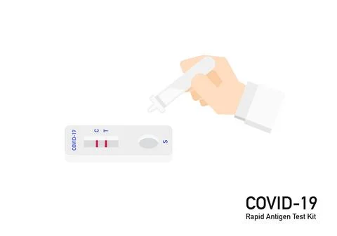 Covid 19 antigen test kit positive resulted in hand vector ep2 Stock Illustration
