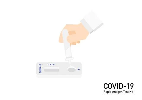 Covid 19 antigen test kit positive resulted in hand vector ep4 Stock Illustration