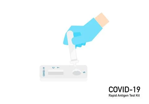 Covid 19 antigen test kit positive resulted in hand vector ep5 Stock Illustration