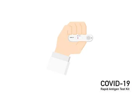 Covid 19 antigen test kit on technician hand vector on white background 05 Stock Illustration
