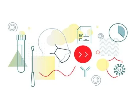 COVID-19 - Antigen Testing Kits - Illustration Stock Illustration
