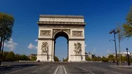 Covid-19: Arc De Triomphe Streets Are Desolate With Just Few Vehicles, Stock Footage