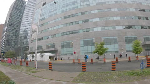 Covid-19 Assessment Centre Queue Time Lapse Stock Footage 140479586