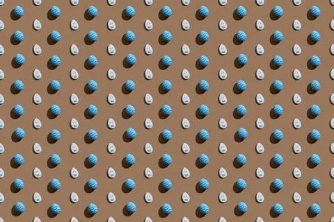 Covid-19 background seamless pattern blue brown Stockfoto's