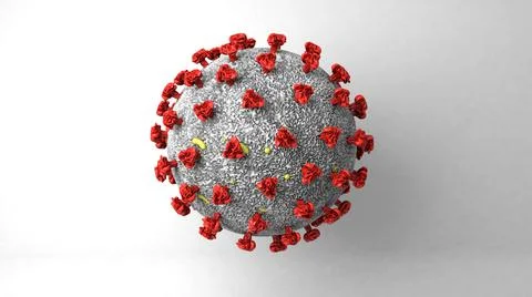 Covid-19 cell 3d rendering illustration great for A5 brochure. Concept banner Stock Illustration