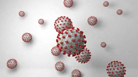 Covid-19 cell 3d rendering illustration great for A5 brochure. Concept banner Stock Illustration