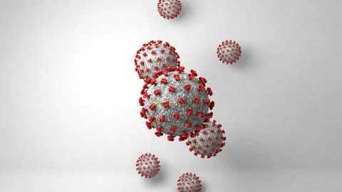 Covid-19 cell 3d rendering illustration great for A5 brochure. Concept banner Stock Illustration