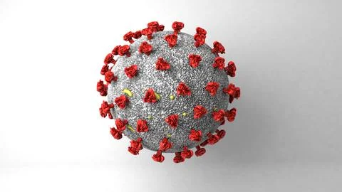 Covid-19 cell 3d rendering illustration great for A5 brochure. Concept banner Stock Illustration