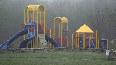 COVID-19 Closed Playground WIDEPULL :21 Stock-Footage 127760043