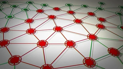 COVID-19 contact tracing map. Coronavirus spread. Stock Footage 171559066