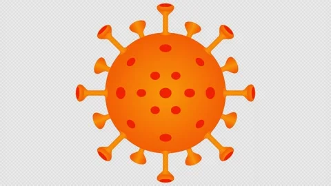 COVID 19, corona virus mutation animation. 4k video with alpha channel. Stockbeeldmateriaal 156455076