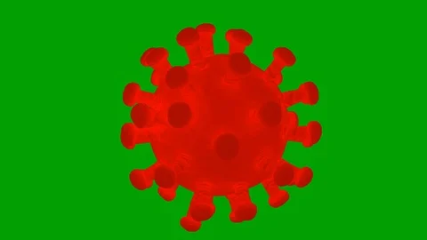 Covid-19 Coronavirus 3d render with green screen loop animation. Stock Footage 126827317