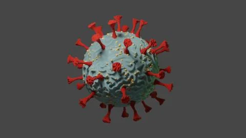 COVID-19 Coronavirus 3d render 2019-nCov. SARS-CoV-2. isolated on dark Stock Illustration