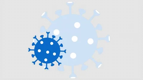 COVID 19, coronavirus bouncing and moving around. 4k video with alpha channel. Stockbeeldmateriaal 156455534