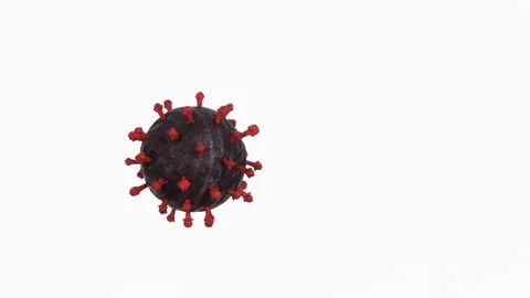COVID-19 coronavirus cell model rotating over white Video stock 129059797