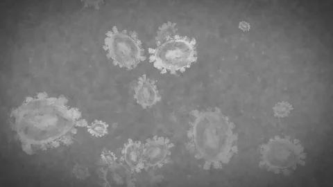 COVID-19 coronavirus loop cell division under the microscope render Stock Footage 126592192