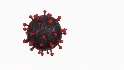 COVID-19 coronavirus molecule rotating over white Video stock 129059783