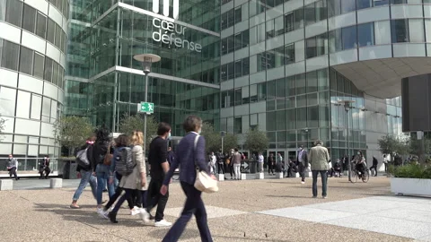 Covid-19 coronavirus second wave Europe, face masks office workers Paris Stock Footage 139750197