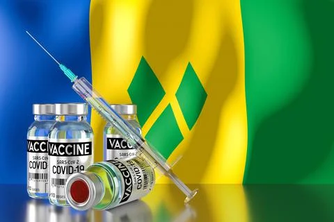 Covid-19, coronavirus vaccination programme in Saint Vincent and the Grenadines Stock-Illustration