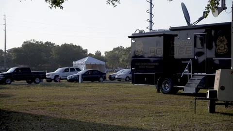 COVID-19 Drive through testing location Video stock 127117382