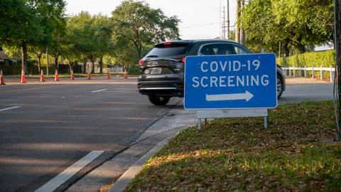 COVID-19 Drive Through Testing Location Stock Photos