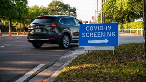 COVID-19 Drive Through Testing Location Stock Photos