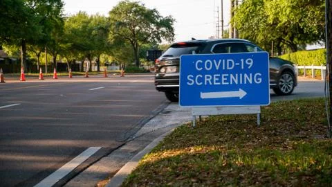COVID-19 Drive Through Testing Location Stock Photos