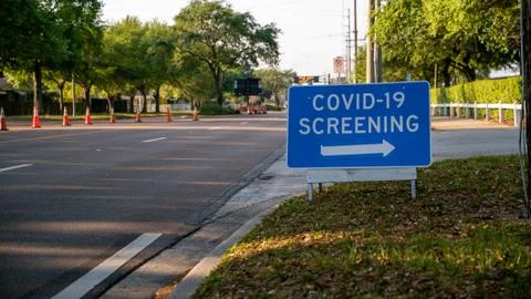 COVID-19 Drive Through Testing Location Stock Photos