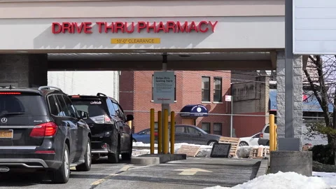 Covid-19 Drive Thru testing at Walgreens Drugstore, Bronx, New York Stock Footage 148699089
