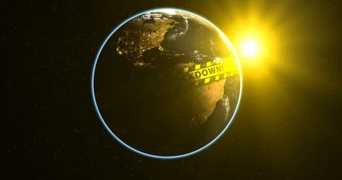 Covid-19 - Earth Lockdown - Night 4K Stock Footage 128388545