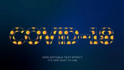 Covid-19 editable stylish text effect, Realistic 3d blood text effect Ilustração Stock