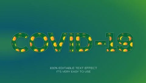 Covid-19 editable stylish text effect, Realistic 3d blood text effect Stock Illustration