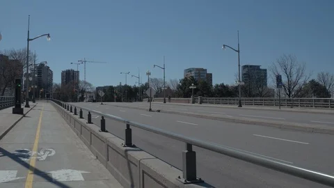 COVID-19 empty streets of Ottawa Stock Footage 128765958